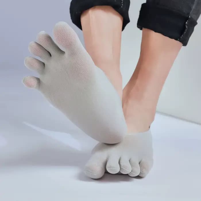Chaussettes élastiques transparentes pour hommes, chaussettes courtes à cinq doigts, chaussettes en 