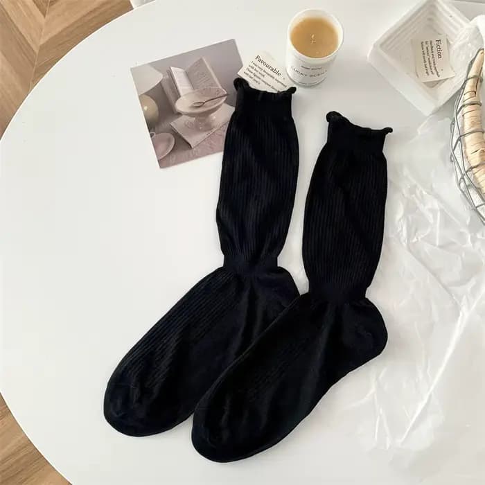 Chaussettes respirantes en maille fine pour femmes, absorbant la sueur, bord roulé dans le tube, mon