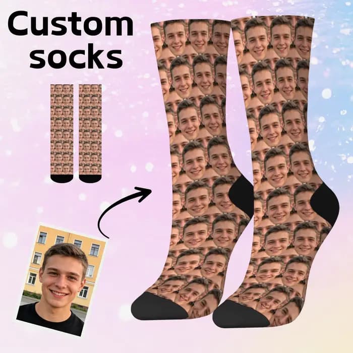 Chaussettes personnalisées avec photo, chaussettes originales et intéressantes, chaussettes unisexes