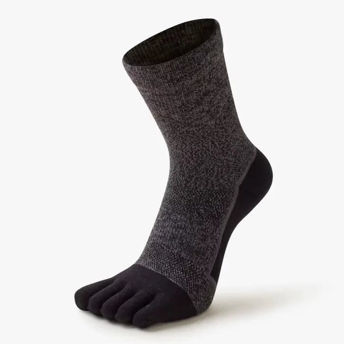 Chaussettes de sport cinq doigts pour homme, 100 % coton, absorbant la transpiration, couleur unie, 