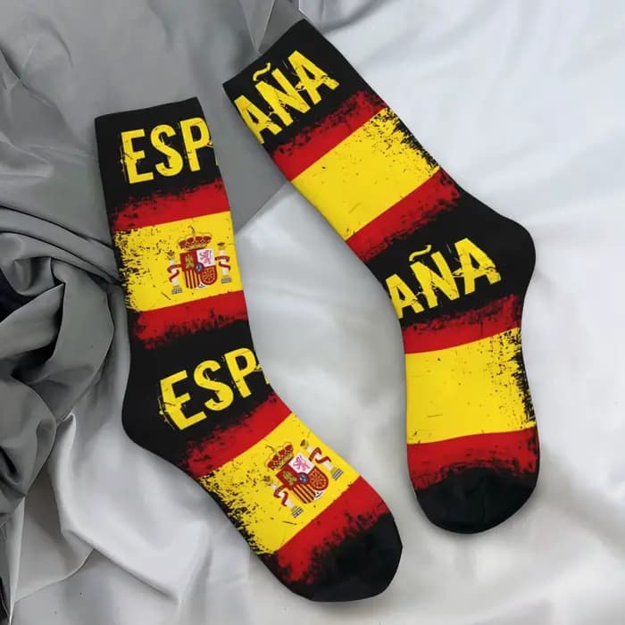 Chaussettes coordonnantes pour hommes, bas de planche à roulettes, doux, moyen, mode graphique espag