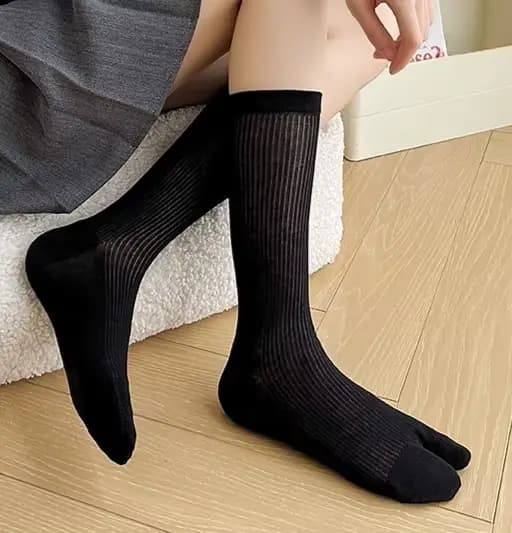 1/3 Paires de chaussettes Tabi en coton japonais pour femmes, pour chaussures Tabi Geta, chaussettes