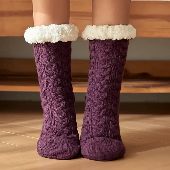 Chaussettes courtes personnalisables pour femmes, pantoufles de couchage chaudes en peluche, antidér