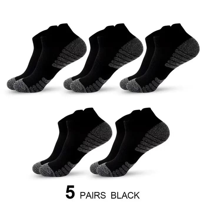 5 paires/lot de chaussettes pour hommes, chaussettes courtes en coton pour course à pied, sport, fit