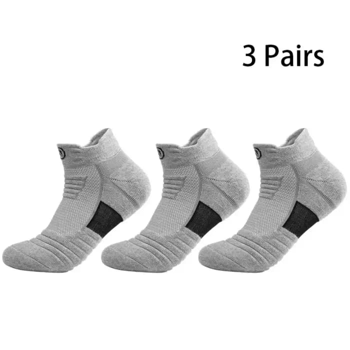 3 paires de chaussettes athlétiques en éponge en maille respirante, rembourrées, gestion de l'humidi
