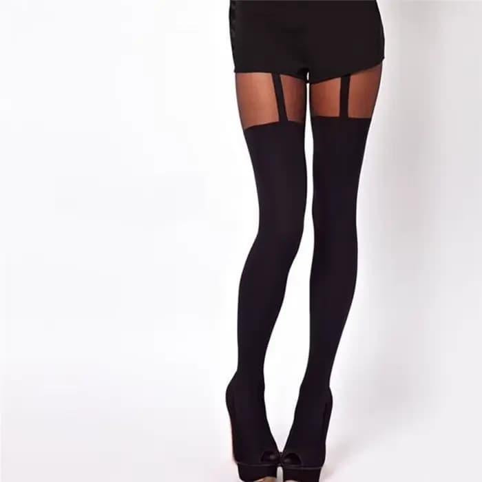 Collants noirs sexy pour femmes, effet porte-jarretelles, au-dessus du genou, nouvelle mode, pour so