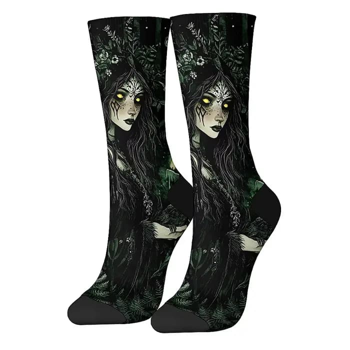 Chaussettes gothiques noires pour hommes, chaussettes confortables et respirantes, style Mystery Gir