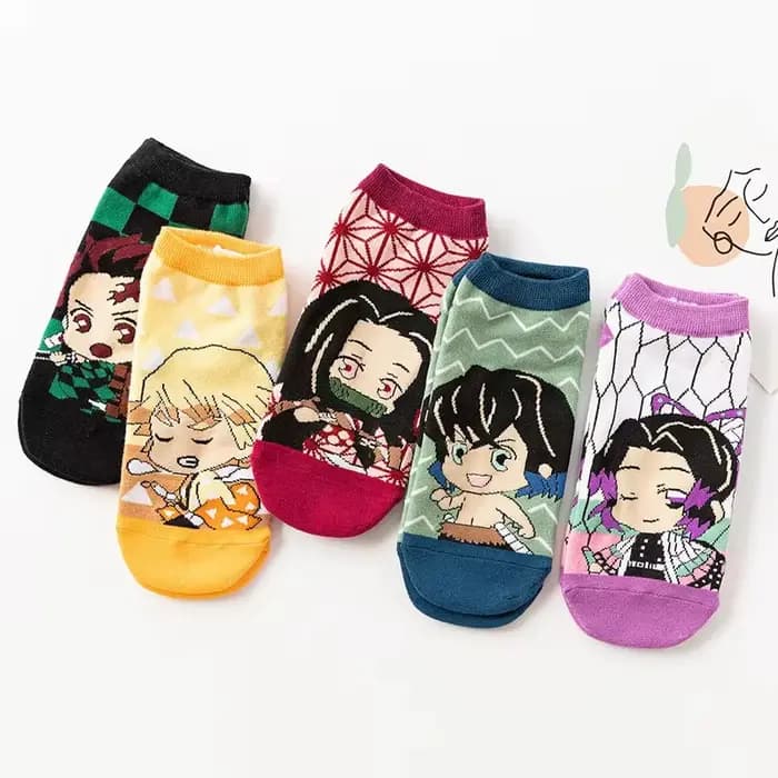 Chaussettes courtes Demon Slayer Kimetsu No Yaiba, accessoires de Cosplay Anime, dessins animés Kama