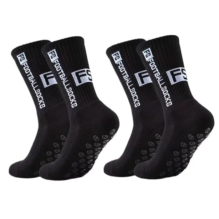 2 paires de chaussettes de football et de rugby unisexes pour hommes et femmes, antidérapantes, resp