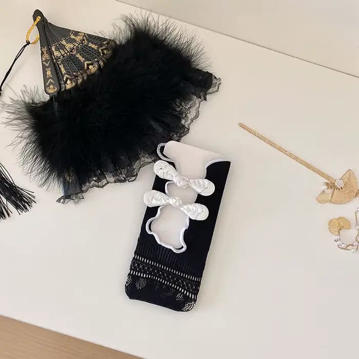 Chaussettes mi-tube en maille de dentelle fine et douce pour femmes, Vintage chinois, Cheongsam Disc