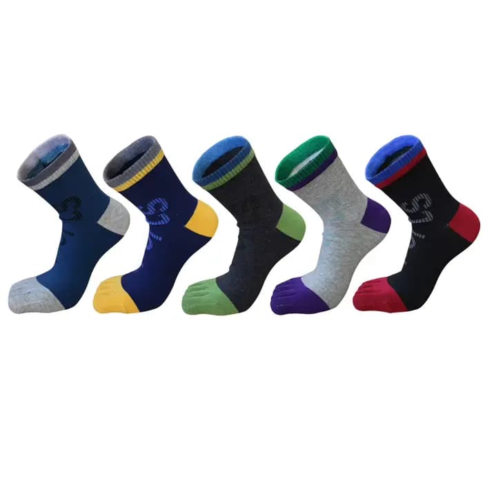 5 paires de chaussettes à orteils pour hommes, chaussettes en coton à bout fendu de haute qualité, c