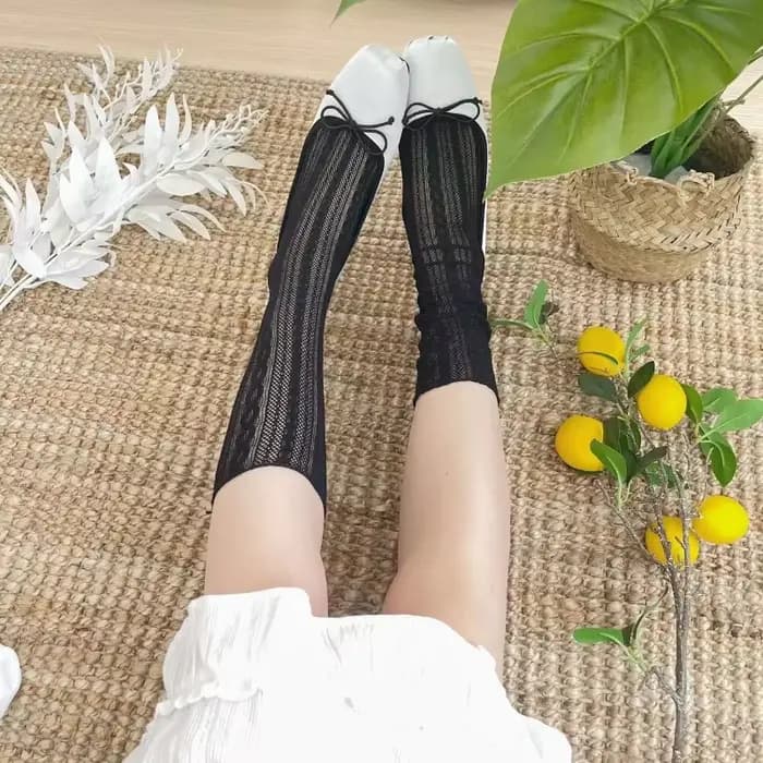 Femmes chaussettes mode Sexy équipage chaussettes pour femmes été solide évider doux mignon longues 