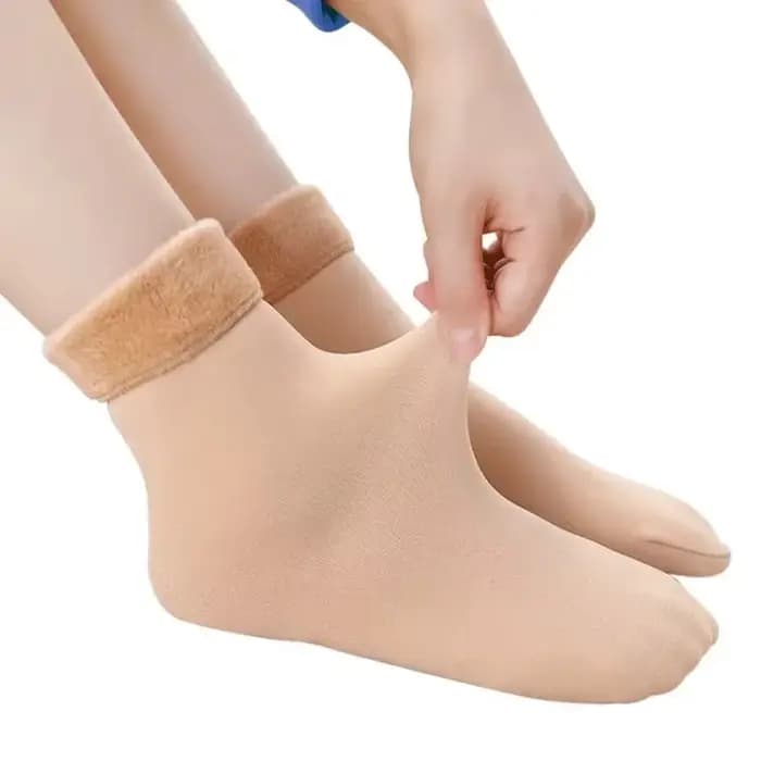 1 paire hommes femmes chaussettes hiver chaud épaissir chaussette de sol doux velours couleur unie c