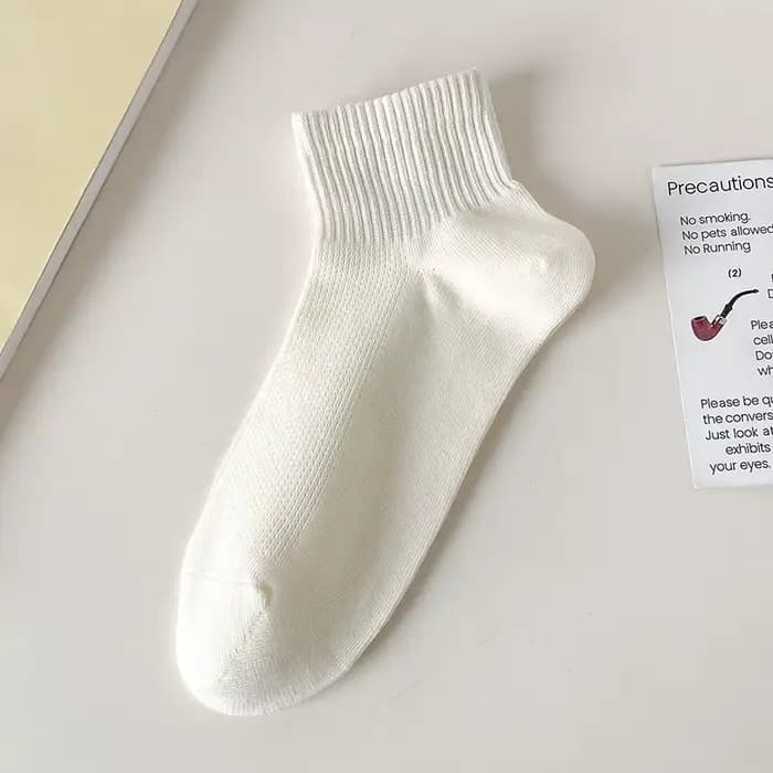 Chaussettes en coton pour femmes, couleur unie, mode d'été, chaussettes en maille simples, absorbent