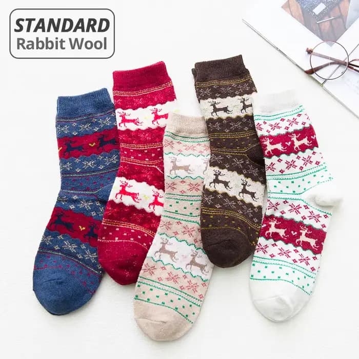 HSS – chaussettes thermiques en coton épais et chaud pour femme, 5 paires de haute qualité, Vintage,