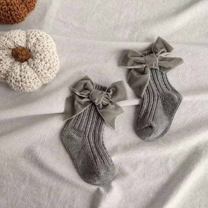 Chaussettes d'hiver pour enfants de 0 à 5 ans, tricotées épaisses, à la cheville, avec gros nœuds, c