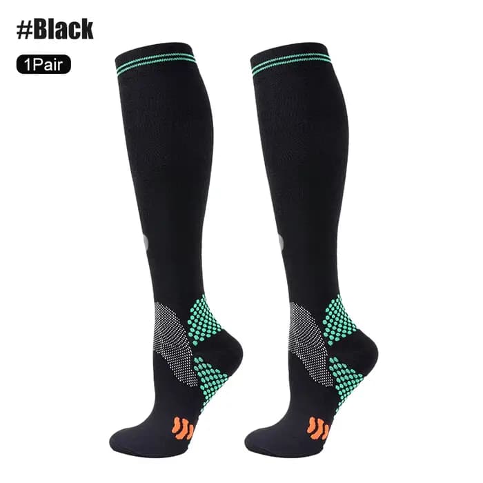 1 paire de chaussettes de compression pour hommes et femmes, chaussettes de sport 20-30 mmHg