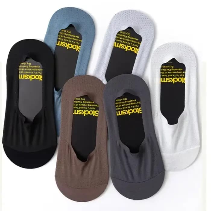 1/5 paires de chaussettes d'été respirantes et aérées pour hommes, invisibles, ultra-fines, coupe ba