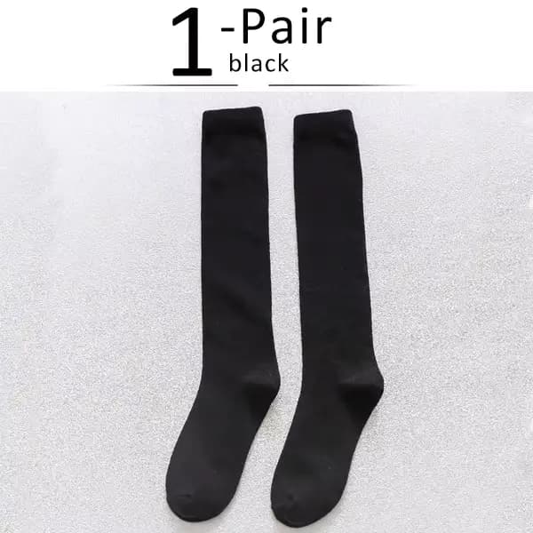 Chaussettes longues pour hommes de marque, décontractées, en coton peigné, classiques, unies, pour a