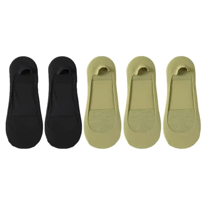 5 paires de chaussettes invisibles à coupe basse pour femmes, avec fond en éponge, antidérapantes, r