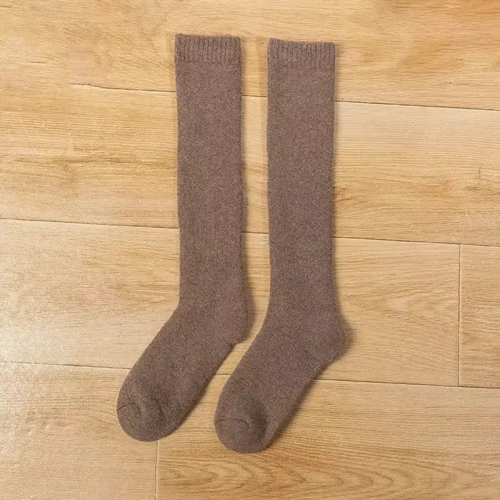 Chaussettes longues en laine pour hommes, garde au chaud, bas plus long, Compression, chaussettes en