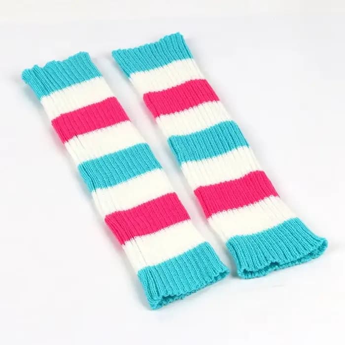 Nouveaux chaussettes sans pieds côtelées pour femmes, style années 80, couleur néon, tricotées, chau
