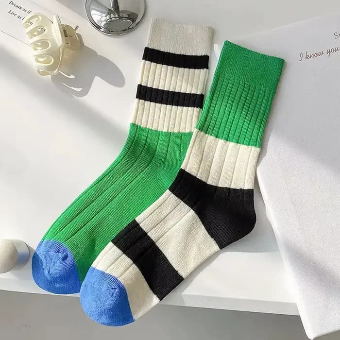Chaussettes rétro pour femmes, Style coréen, nouvelle nouveauté décontractée, couleurs mélangées, mo