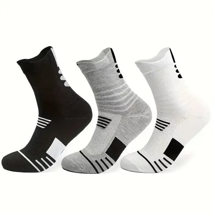 3 paires de chaussettes athlétiques à coupe confortable pour hommes, pour les sports de plein air