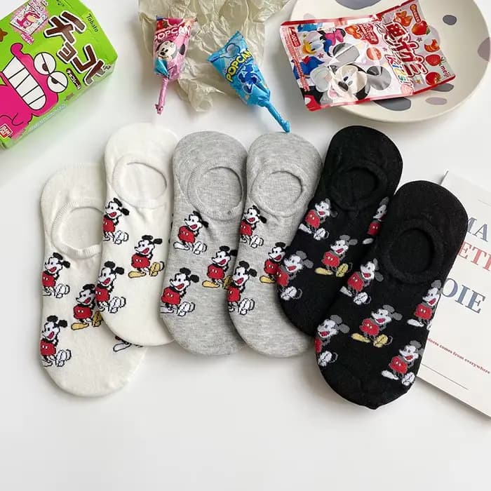 3/5 paires de chaussettes tricotées à la mode pour femmes, motif de dessin animé drôle, pour l'été, 