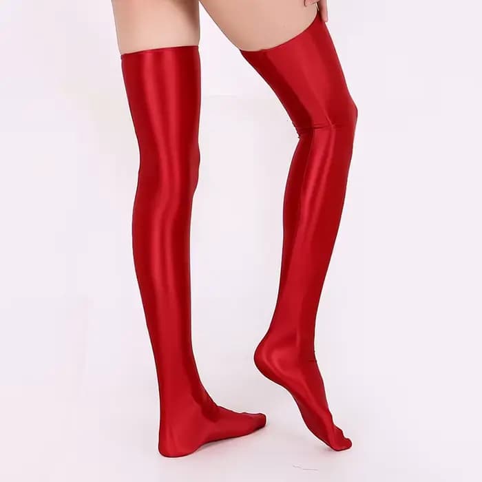 Chaussettes hautes solides pour femmes, chaussettes d'été au-dessus des genoux, chaussettes longues 