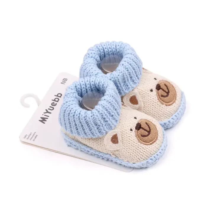 Mignon dessin animé tricot Crochet bébé chaussons nouveau-né chaussettes chaussures faites à la main