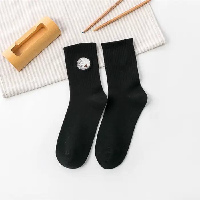 Chaussettes japonaises pour femmes, confortables, en coton de haute qualité, broderie de planètes, m