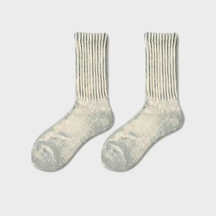 Chaussettes mi-longues en coton délavé pour hommes et femmes, chaussettes chaudes personnalisées, fi