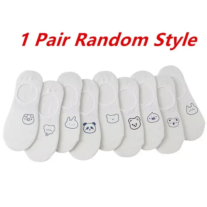 Chaussettes Courtes d'Été en Coton pour Femme, 1/3/5 Paires/Lot, Lapin Blanc, Vache KrasnoKoala, Ani