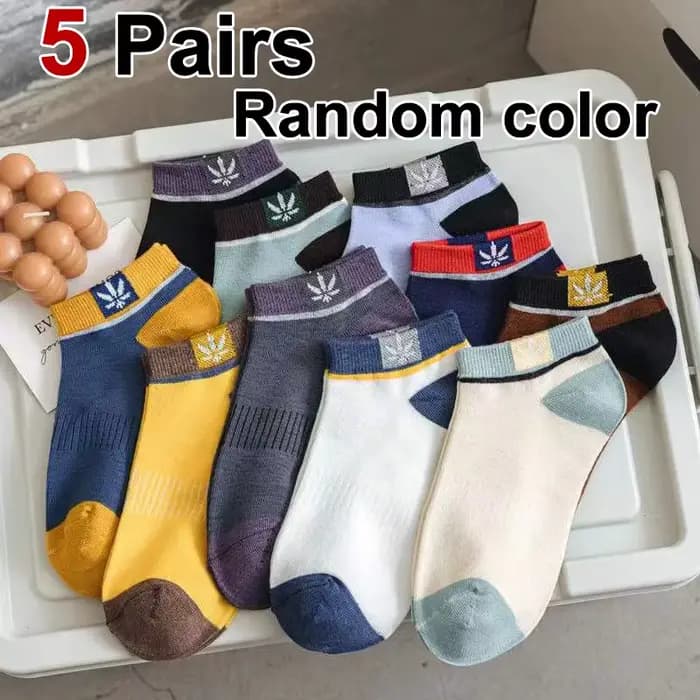 5/10/20 paires unisexe couleur bloc côté étiquette bateau chaussettes doux confortable respirant ant