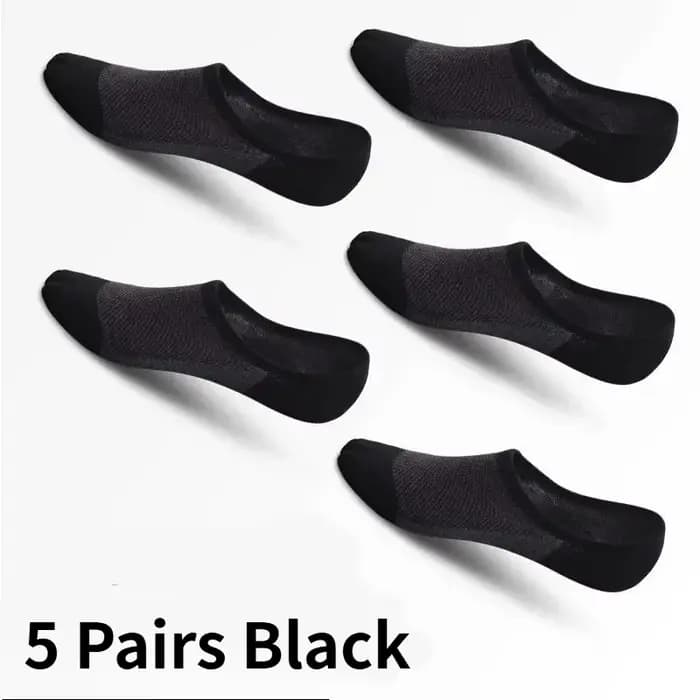 5/10 paires de chaussettes invisibles pour hommes, chaussettes courtes en coton respirant, absorbant