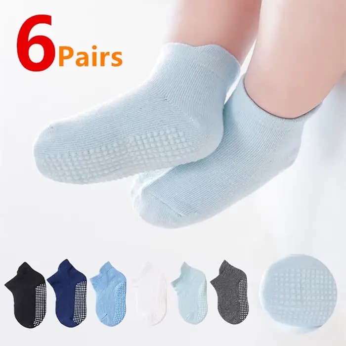 Lot de 6 paires de chaussettes coordonnantes en coton pour bébé garçon et fille, socquettes décontra