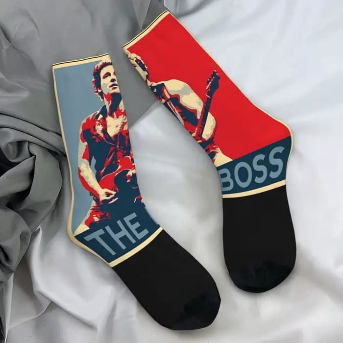 Bruces Springsteen 2024 chaussettes de tournée mondiale bas drôles automne anti-dérapant hommes chau