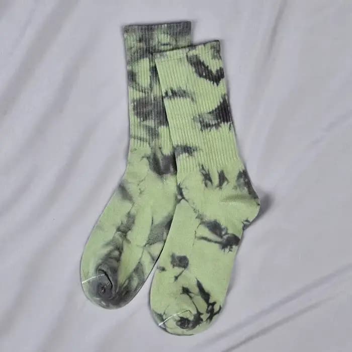 Chaussettes tie-dye pour hommes et femmes, chaussettes en coton, coupe haute, Ins Street Tide, Skate