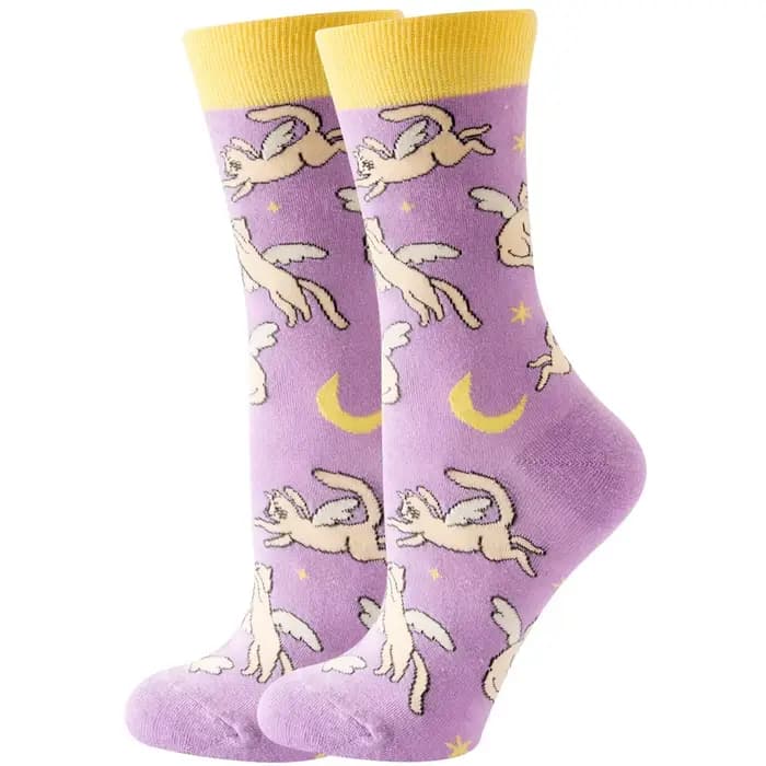 Chaussettes Jacquard créatives pour femmes, bas de marée Harajuku, animal de dessin animé, kasgehog,