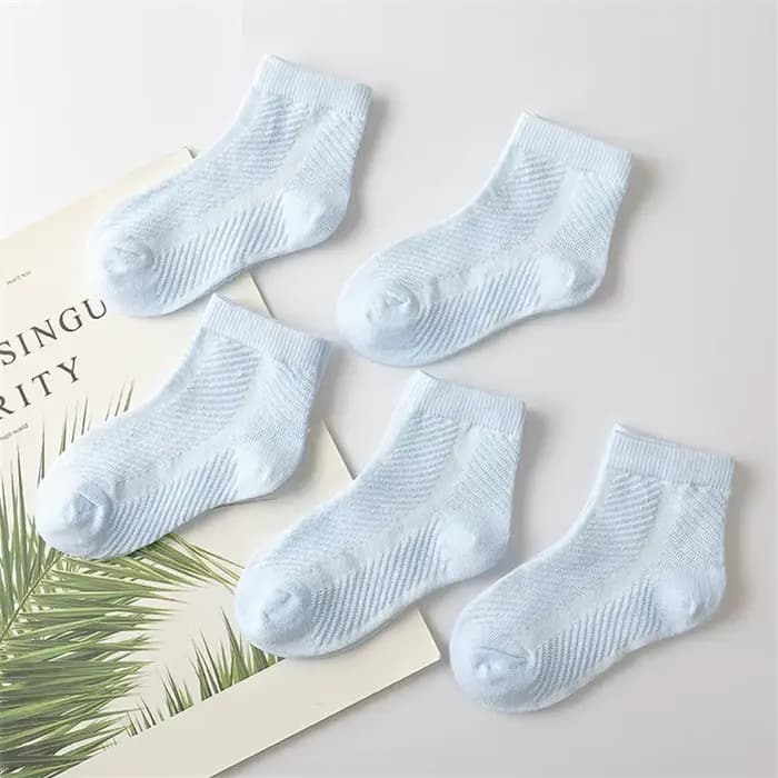 Enfants coton chaussettes été mince respirant tricot maille doux solide blanc mode garçon fille bébé