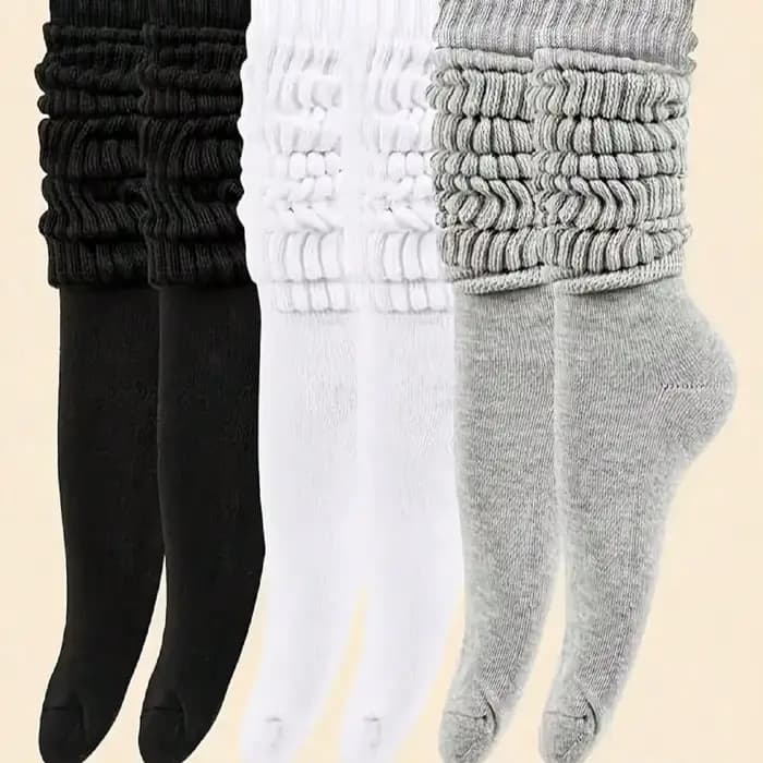 Chaussettes mi-mollet pour femmes, à la mode, simples, couleur unie, chaudes, confortables, décontra