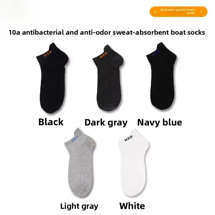 Chaussettes fines d'été antibactériennes 100% pur coton pour hommes et femmes, respirantes, absorban