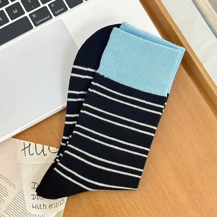 Mode femmes chaussettes rayées printemps automne mi Tube chaussette couleur bonbon mollet bas Absorp