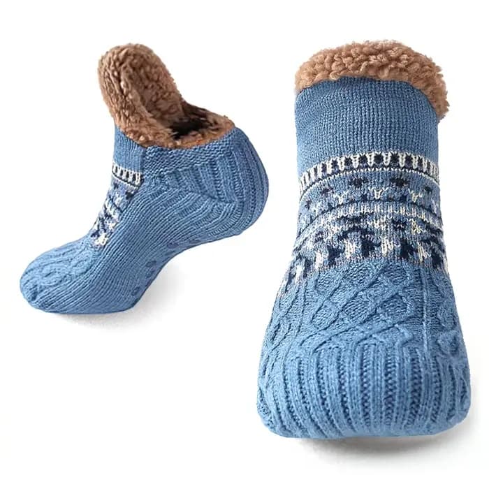 Chaussettes thermiques épaisses antidérapantes pour hommes/femmes, pantoufles chaudes d'hiver pour S