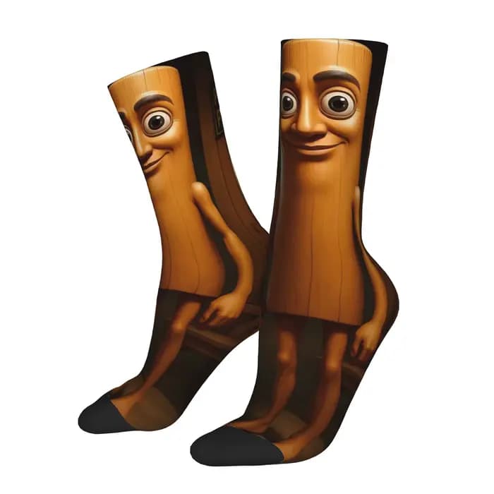 Funny Sock Tung Tung Tung Sahur 9 Chaussettes pour hommes imprimées avec motif vintage sans couture,