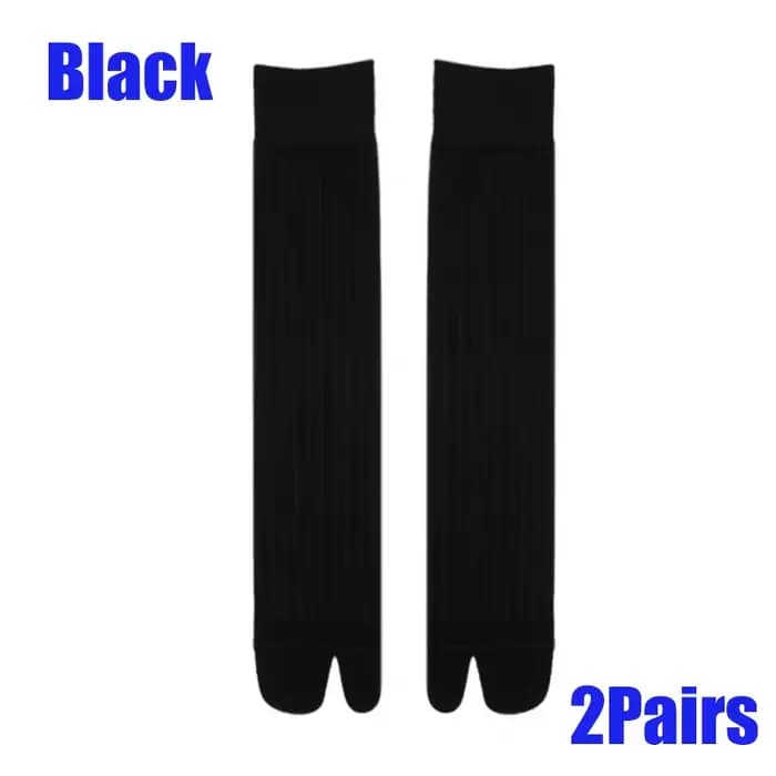2/4 paires de chaussettes Tabi pour femme, en coton, couleur unie, à bout fendu, simples et conforta