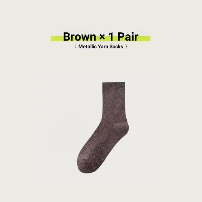 1 3 5 paires de chaussettes rayées en fil métallique pour femmes, chaussettes mi-mollet, scintillant