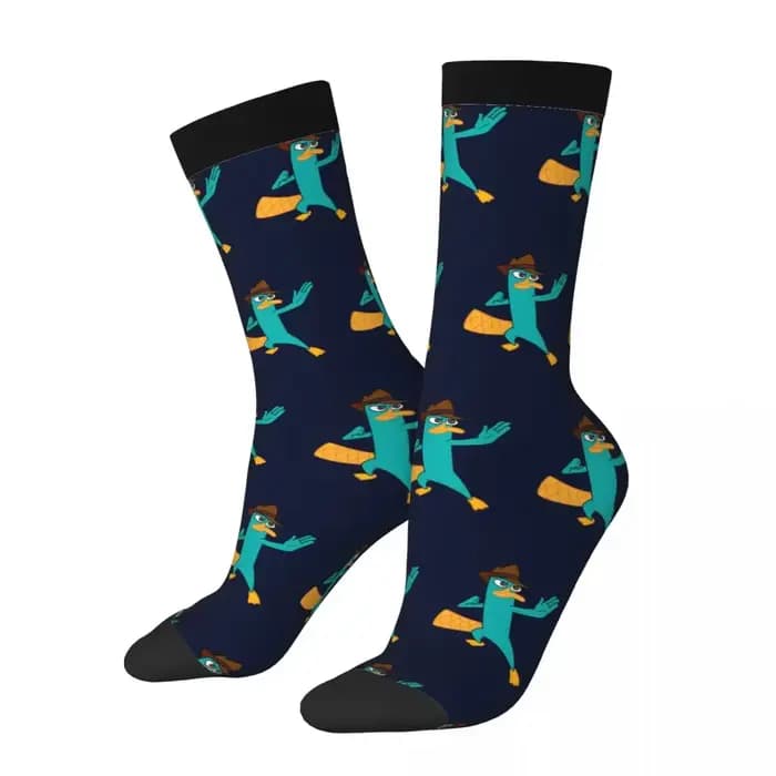 Perry The Platypus chaussettes Harajuku bas de haute qualité toutes saisons chaussettes longues acce