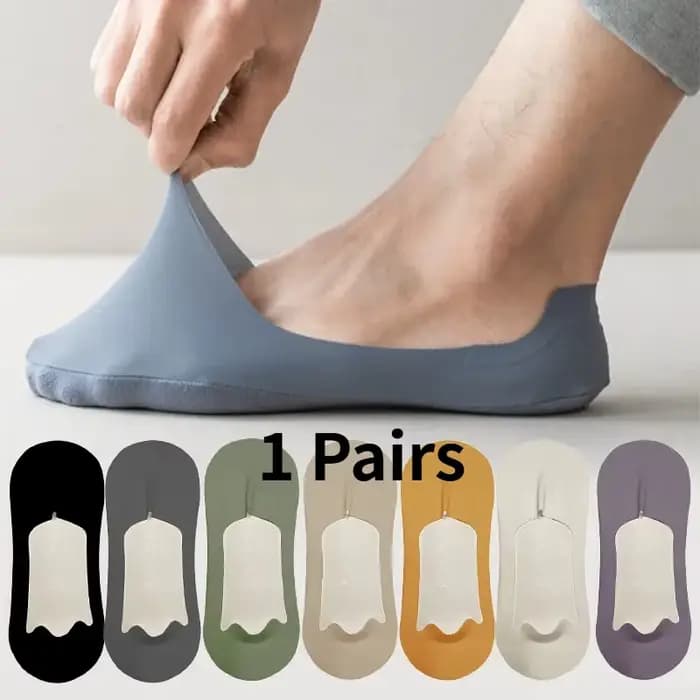 1/8/16 Paires de Chaussettes Bateau Ultra Fines en Soie Glacée pour Hommes, Respirantes, en Coton, A